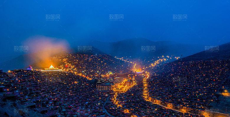 夜景城市后期合成背景素材