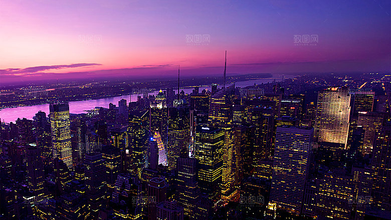 夜景城市后期合成背景素材