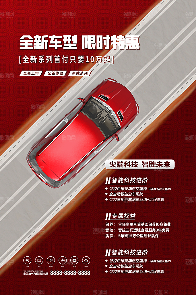 高档汽车销售保养海报