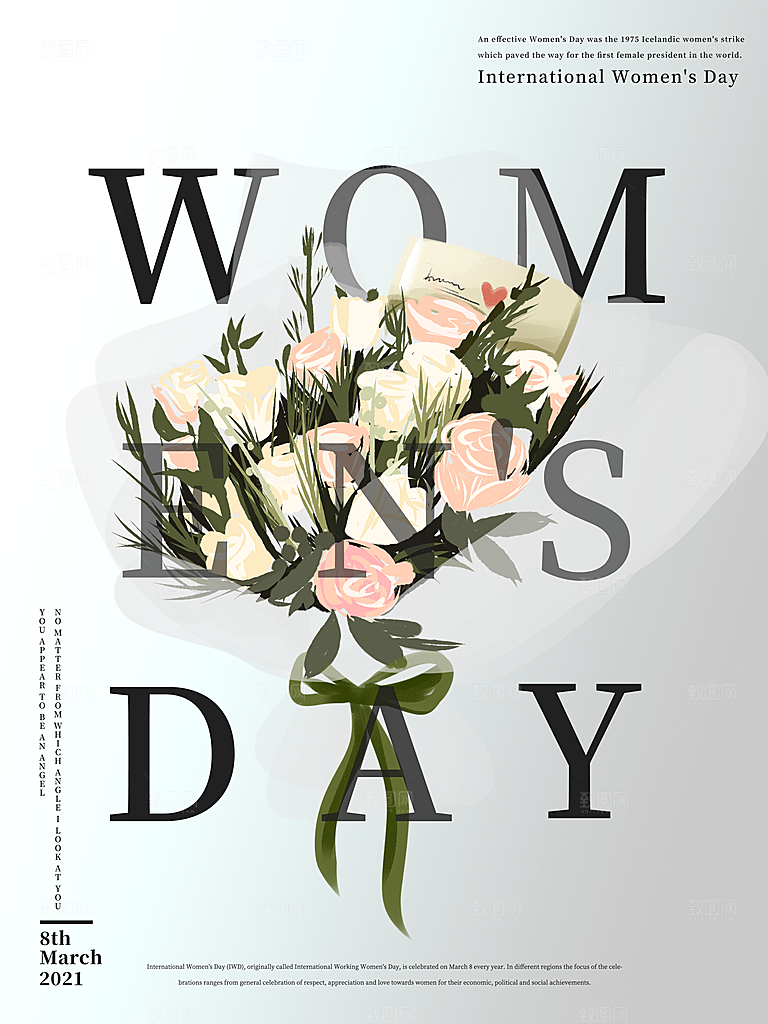 简约国际妇女节女神节女王节地产风海报