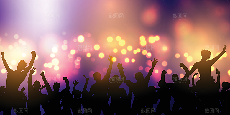 演唱会人物剪影矢量素材