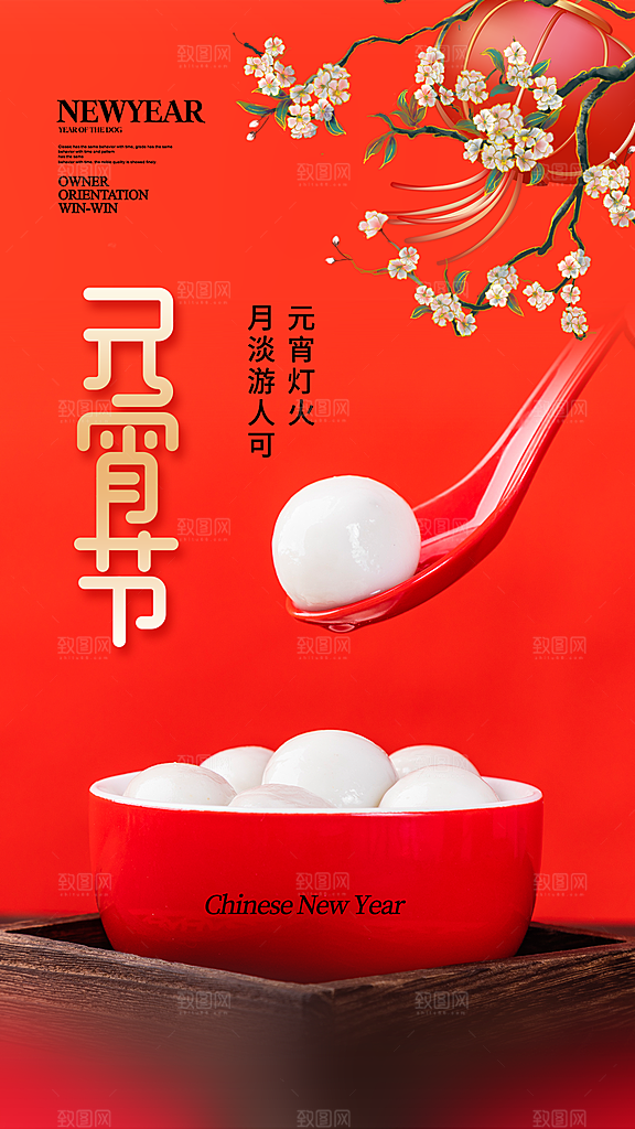 炫彩元宵节节日宣传海报
