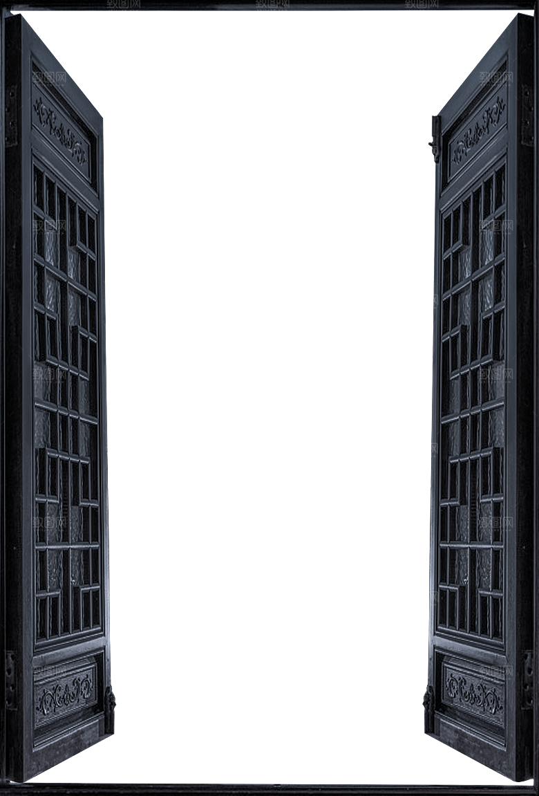 复古古代建筑窗户门窗素材