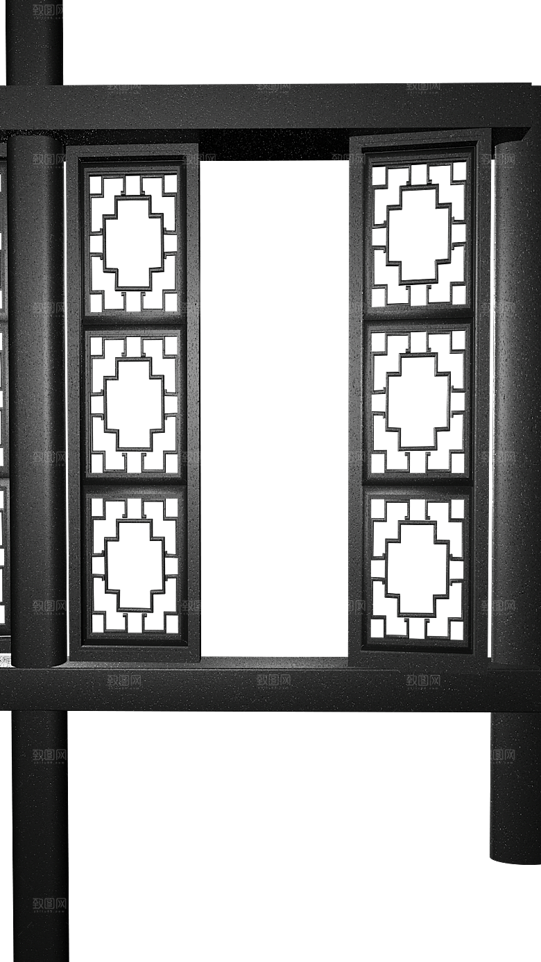 复古古代建筑窗户门窗素材