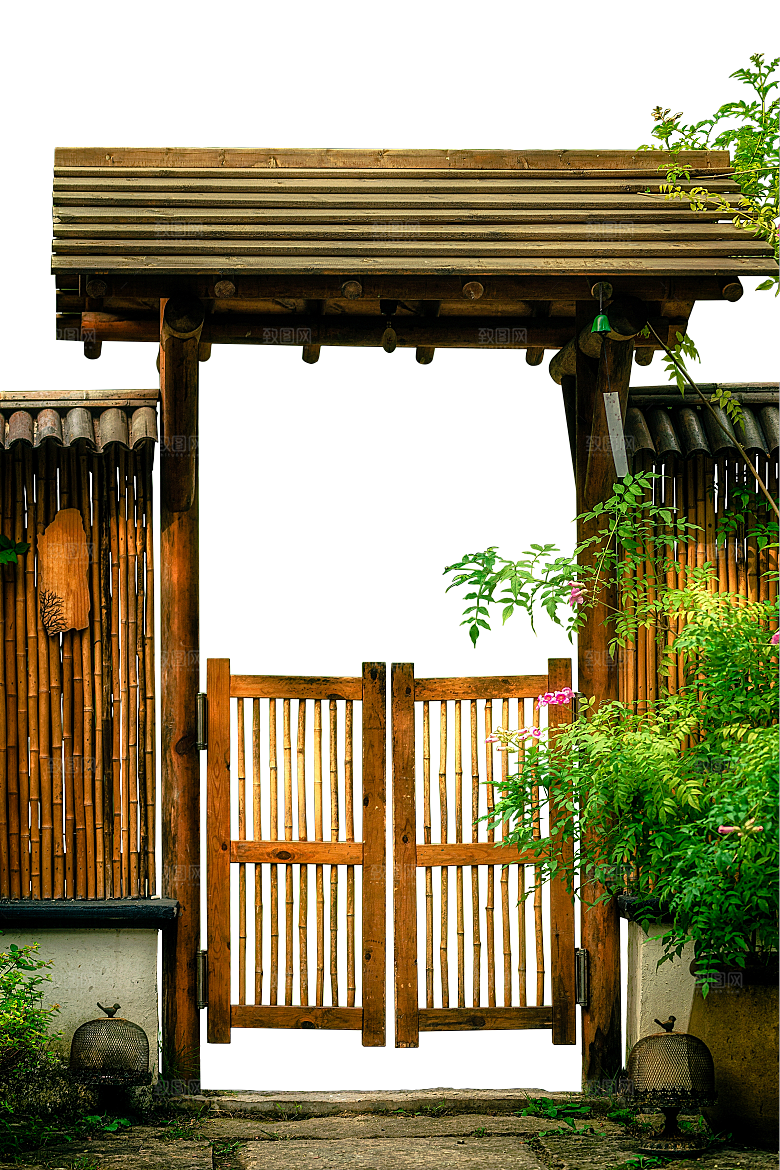 栅栏栏杆山洞前景素材