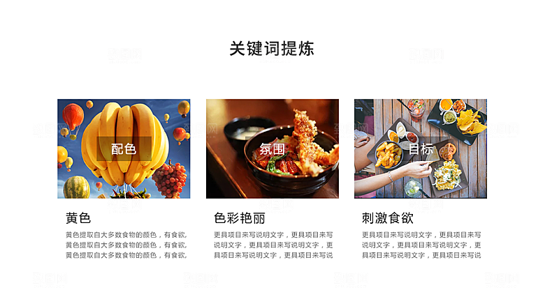 UI作品集模板美食展示界面