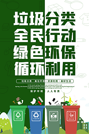 保护环境垃圾分类海报