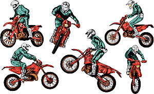 越野摩托车运动人物素材