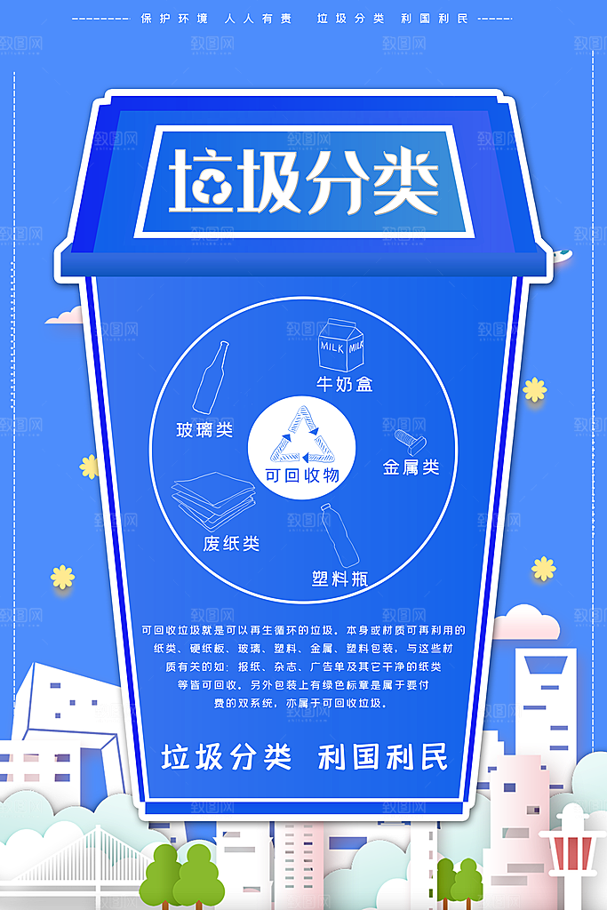 保护环境垃圾分类海报