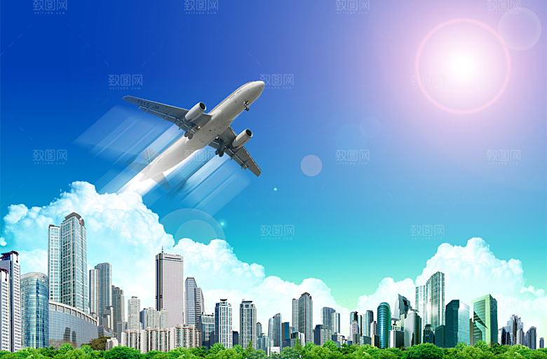 城市建筑创意环保地球海报