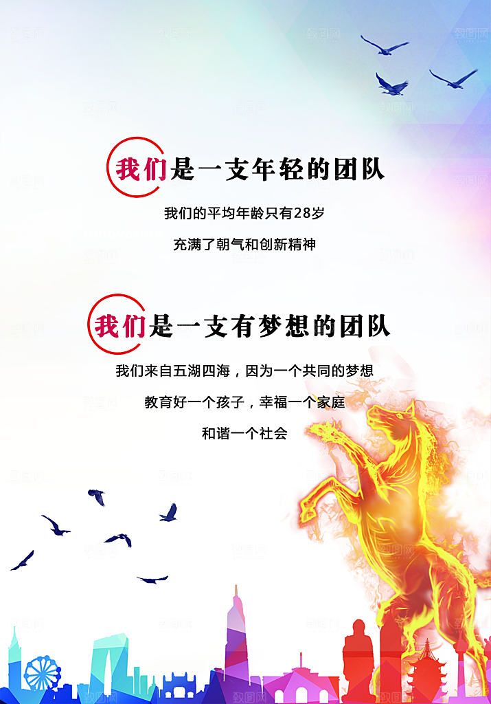 企业文化宣传语团队建设海报