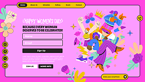 妇女节主题网站登录页界面设计