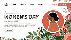 妇女节主题网站登录页模板设计