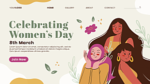 庆祝妇女节登录页PSD模板