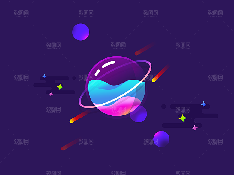 宇宙卡通星辰背景海报