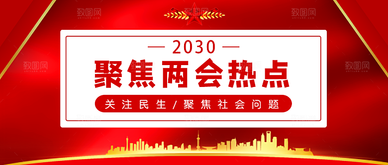 红色两会高端简约宣传海报设计