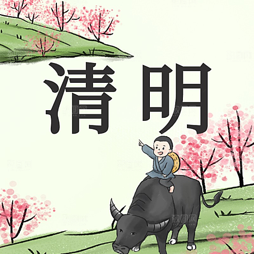 清明牧童牛柳树公众号封面