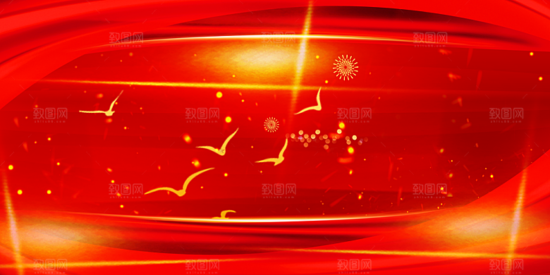 红色渐变星光海报背景