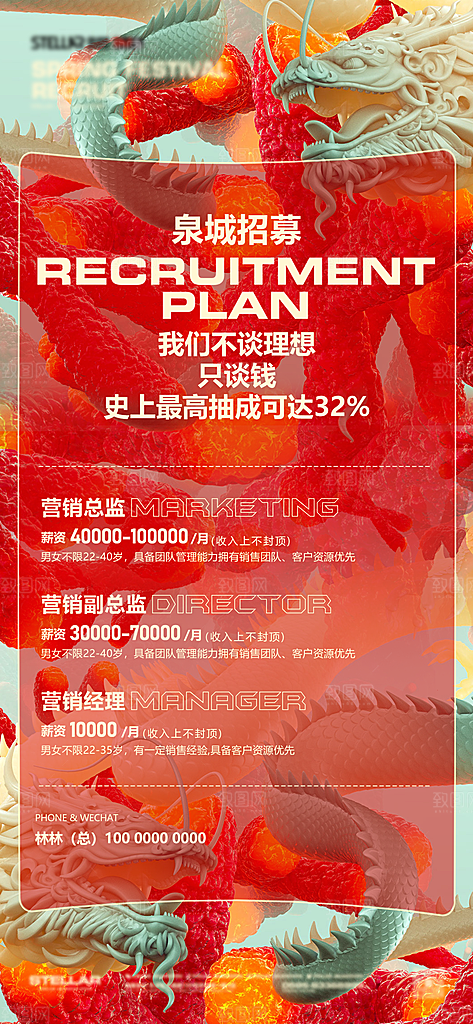人才招聘招人找工作海报
