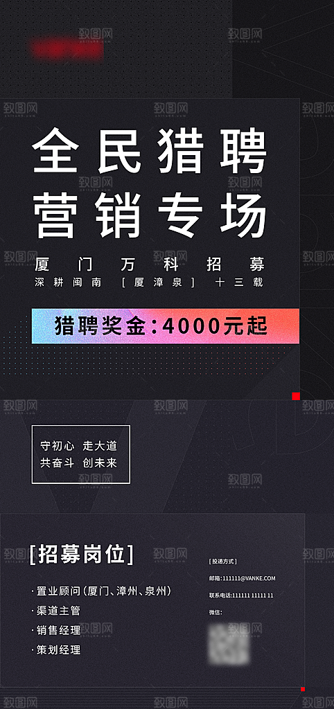 人才招聘招人找工作海报