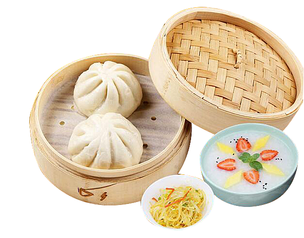 卡通手绘包子小笼包免扣素材