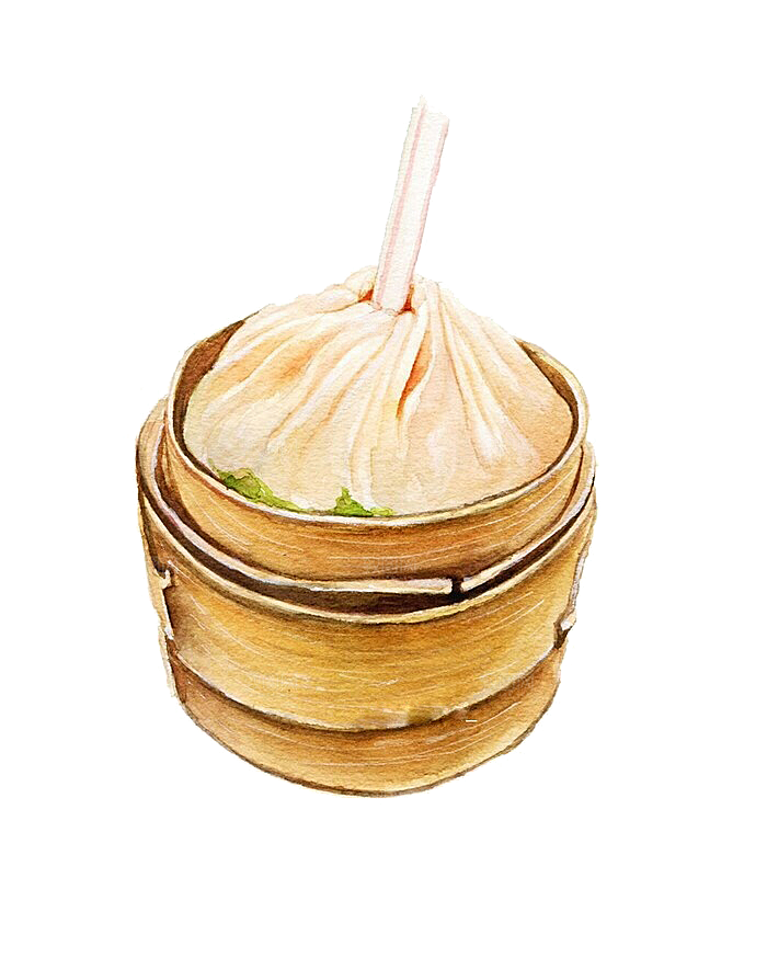 卡通手绘蒸包子免扣元素