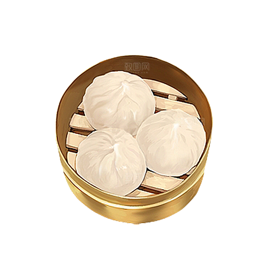 卡通手绘蒸包子免扣元素