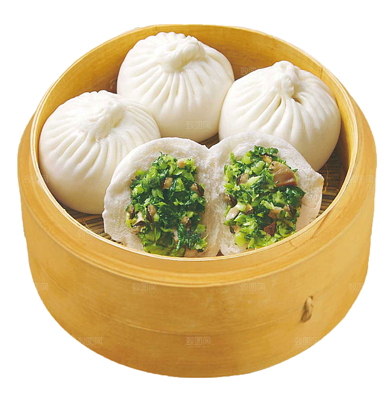 卡通小笼包手绘蒸包子素材