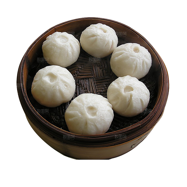 卡通小笼包手绘蒸包子素材