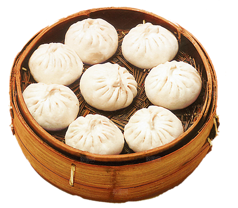 卡通小笼包手绘蒸包子素材