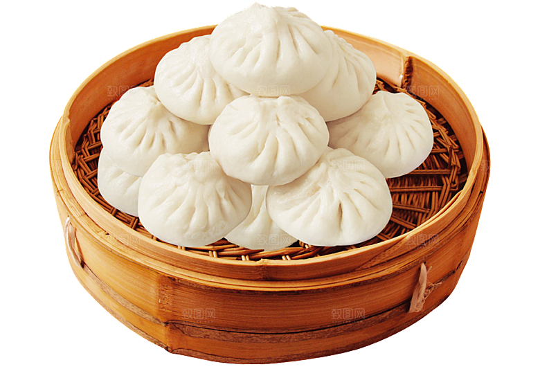 手绘卡通蒸包包子素材