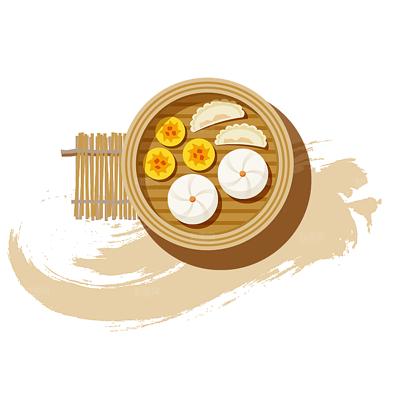小包子卡通手绘免扣元素