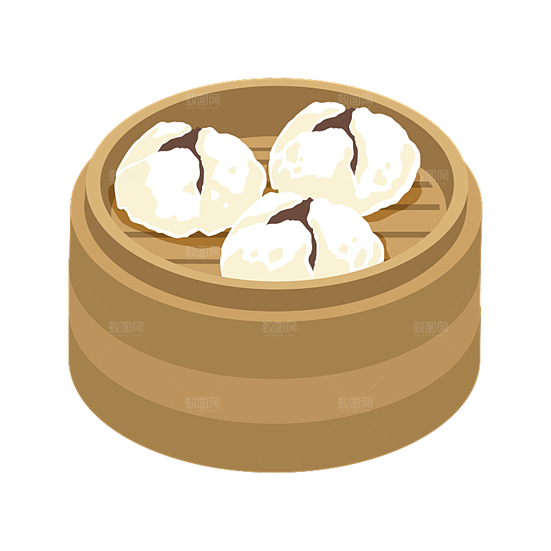 卡通手绘蒸包子素材