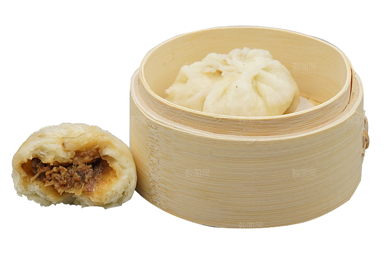 蒸包子水煎包卡通素材