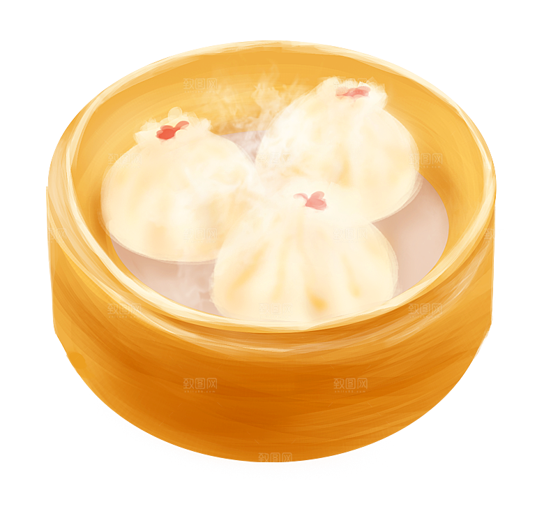 卡通小包子手绘包子素材
