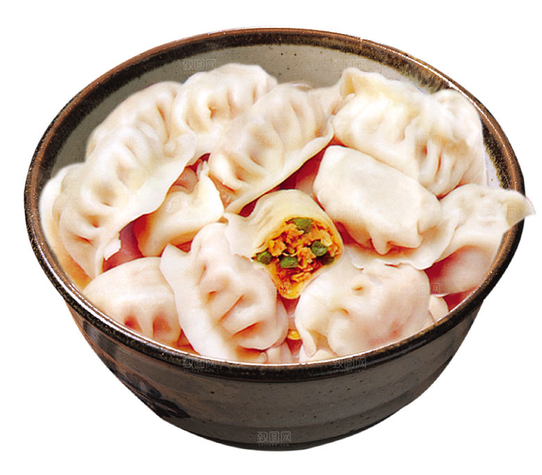 包饺子吃饺子卡通手绘水饺蒸饺混沌煎饺