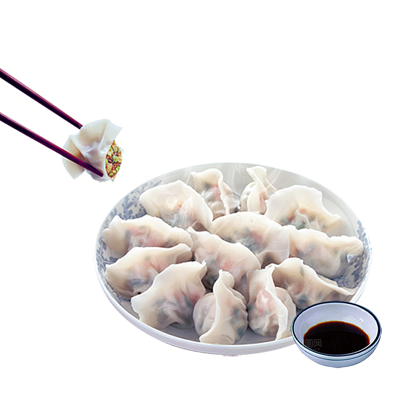 包饺子吃饺子卡通手绘水饺蒸饺混沌煎饺
