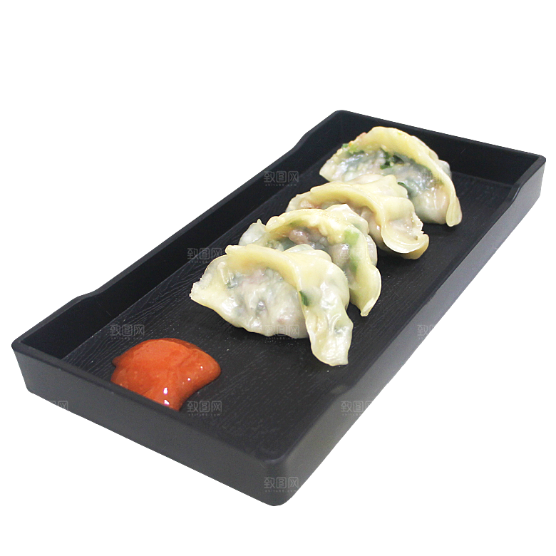 卡通手绘水饺蒸饺混沌煎饺包饺子吃饺子