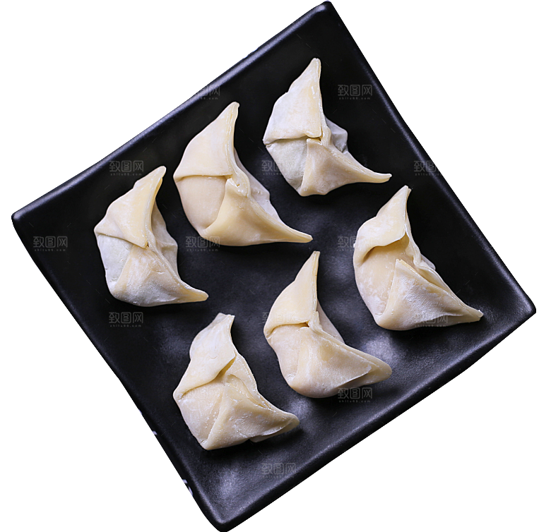 卡通手绘水饺蒸饺混沌煎饺包饺子吃饺子
