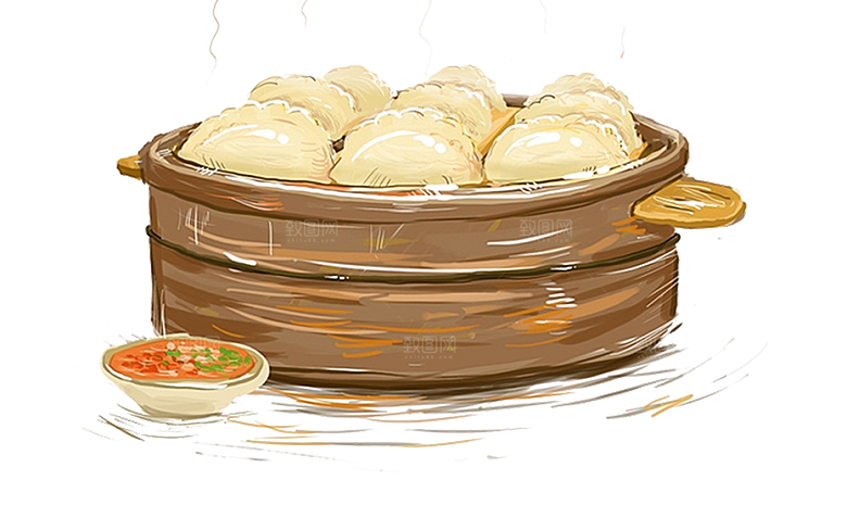 东北蒸饺包饺子面食元素