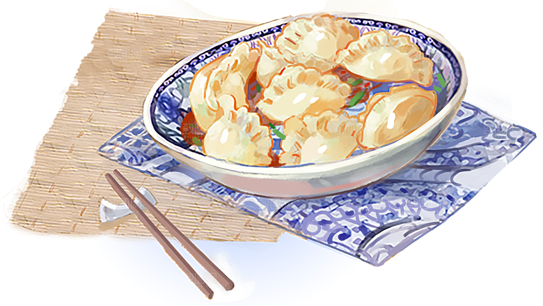 东北蒸饺包饺子面食元素