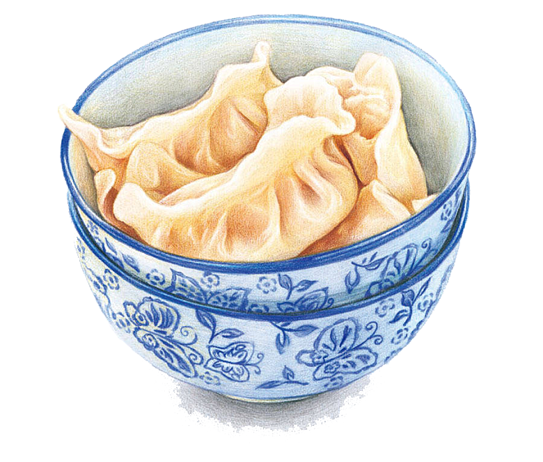 东北蒸饺包饺子面食元素