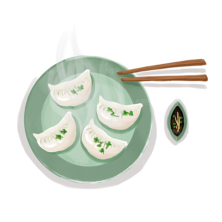 东北蒸饺包饺子面食元素