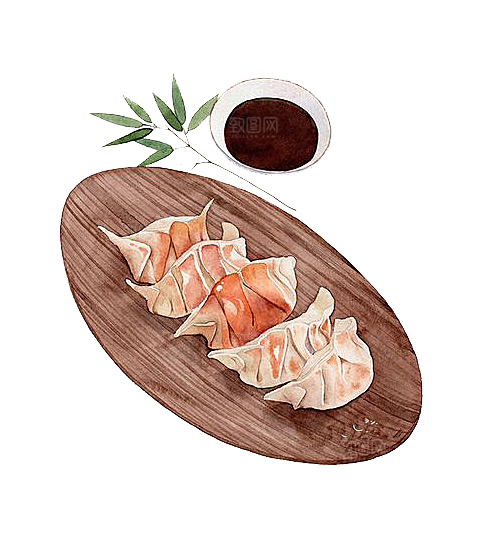 卡通手绘水饺蒸饺包子免扣元素