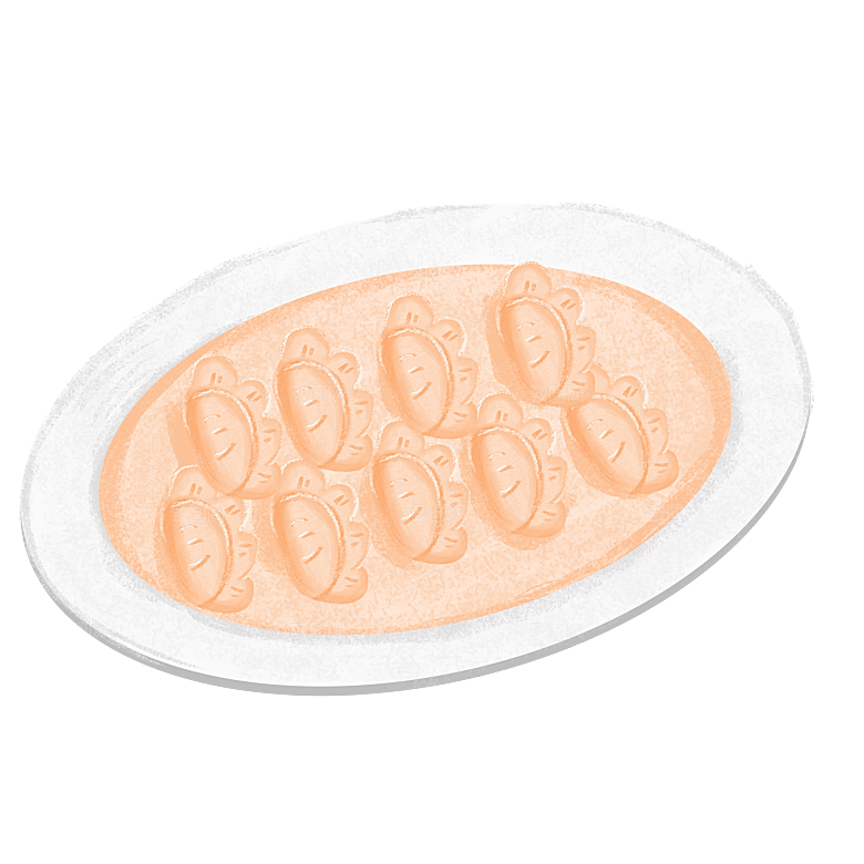 卡通手绘水饺蒸饺包子免扣元素