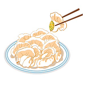 饺子蒸饺卡通手绘饺子素材