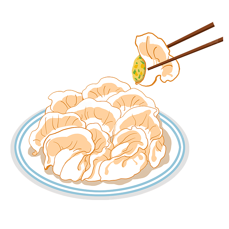 饺子蒸饺卡通手绘饺子素材