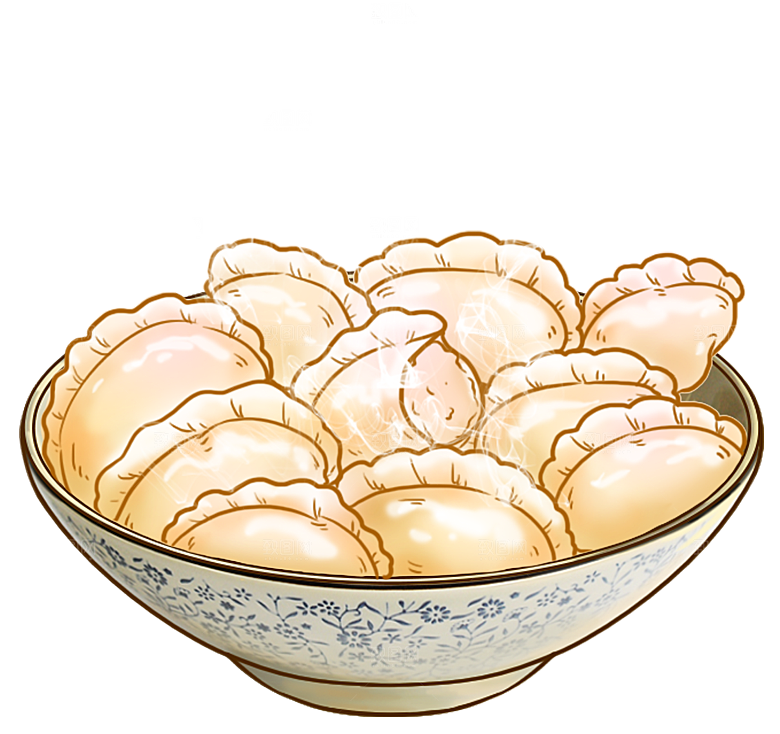 饺子蒸饺卡通手绘饺子素材