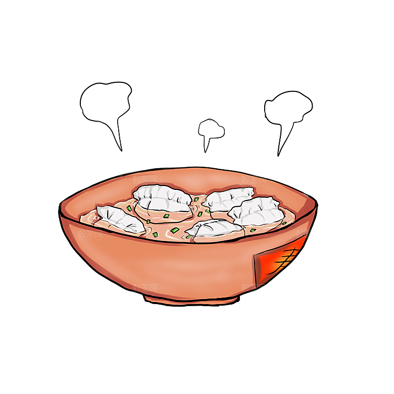 饺子蒸饺卡通手绘饺子素材