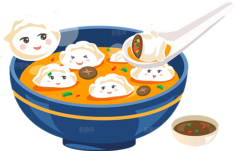 饺子蒸饺卡通手绘饺子素材